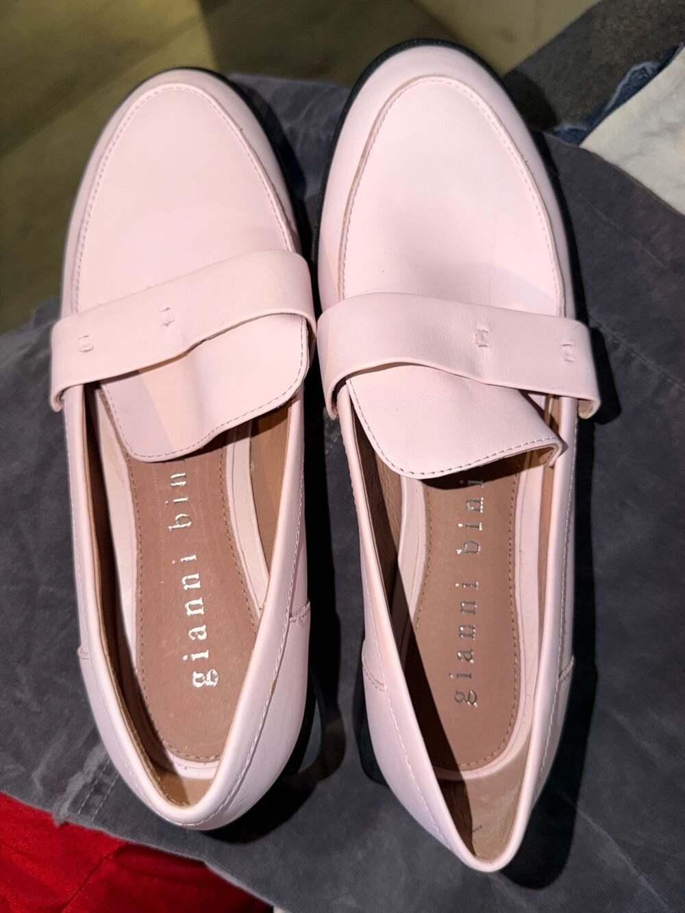Gianni Bini Loafers Size 7.5M Pink Slip On Block Heel Shoes